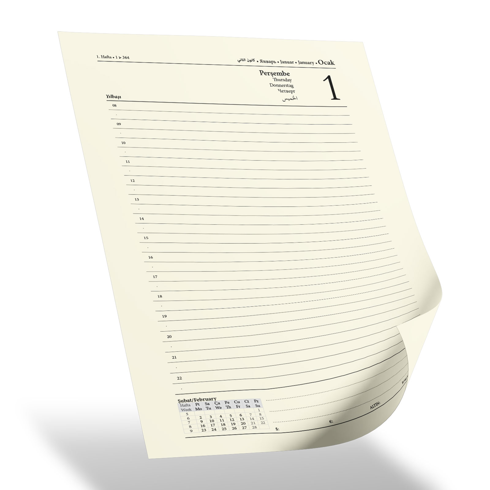 ANITTEPE SİYAH TARİHLİ GİZLİ SPİRALLİ AJANDA (17X24 CM) - Görsel 2