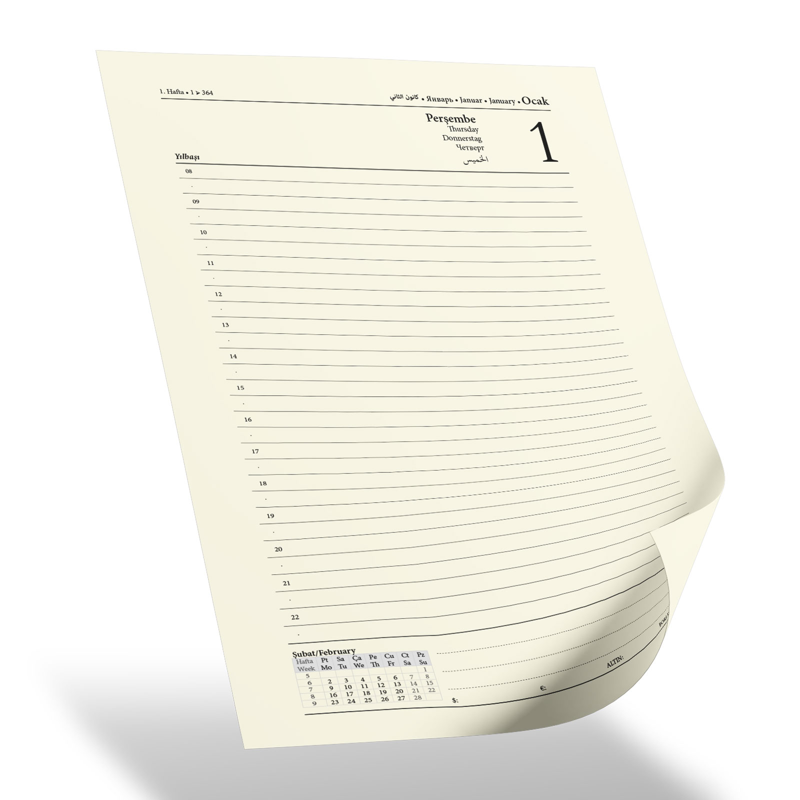 GİMAT LACİVERT TARİHLİ SPİRALLİ GÜNLÜK AJANDA (20X28 CM) - Görsel 2