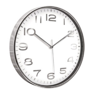 HADES406 BEYAZ-GÜMÜŞ METALİZE ÇERÇEVE DUVAR SAATİ(380 MM)