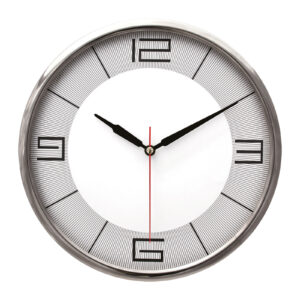 THOR707 GÜMÜŞ-GRİ METAL ÇERÇEVE DUVAR SAATİ (320MM)