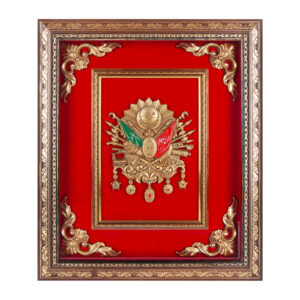 SALTANAT KIRMIZI OSMANLI ARMASI KABARTMALI TABLO